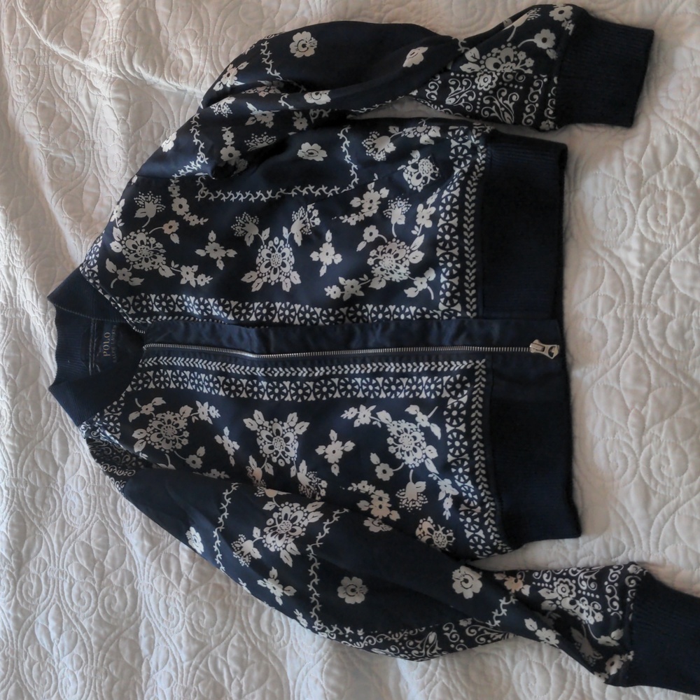 polo ralph lauren floral scarf print bomber jacket